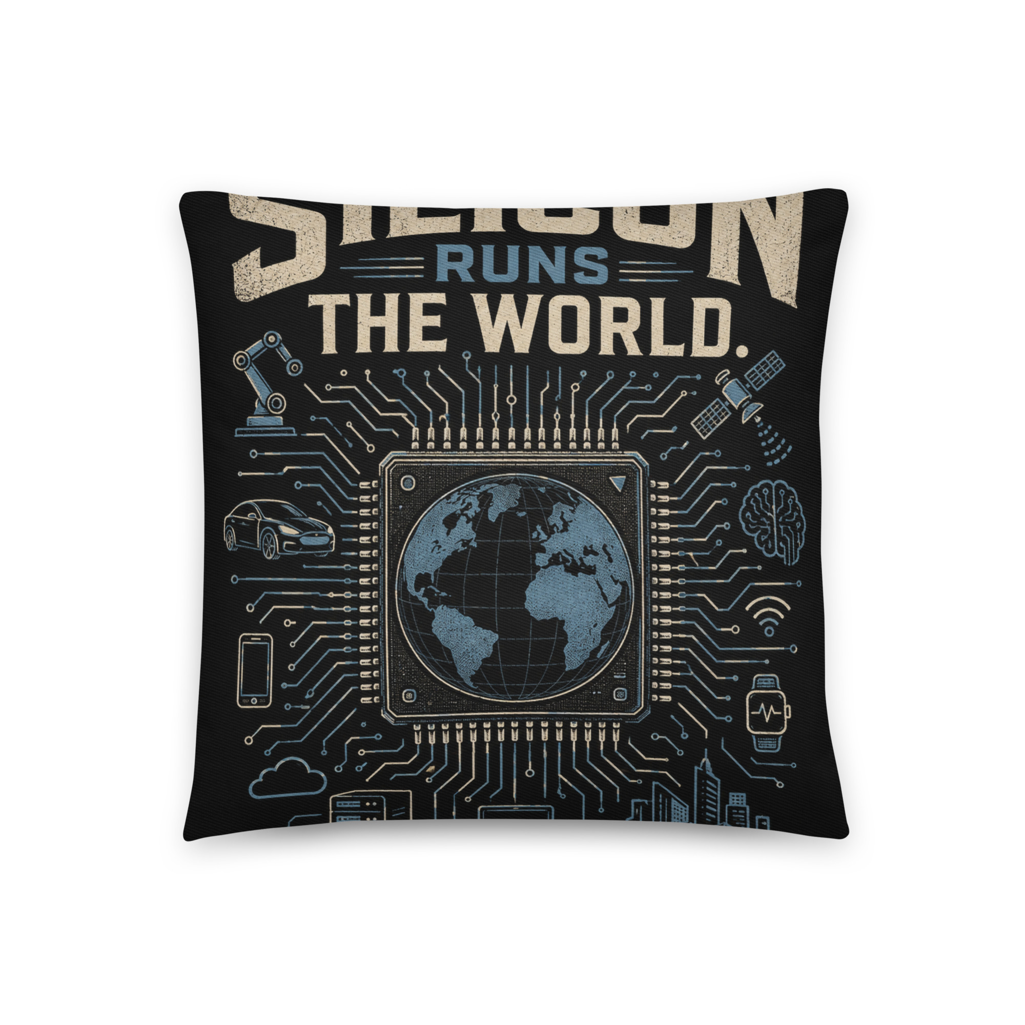 Cotton pillow: "Silicon Runs The World" - Image 2