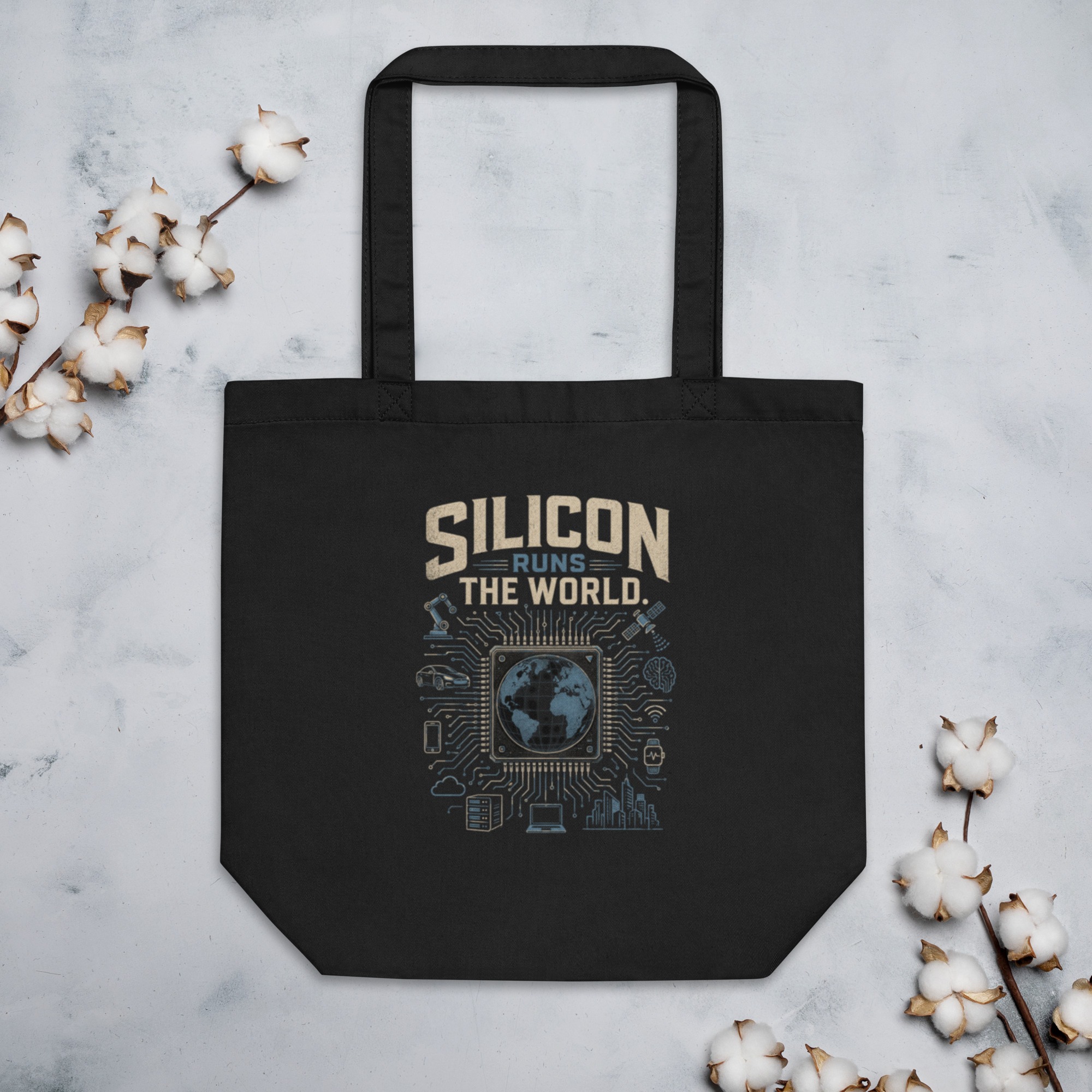 Eco Tote Bag: "Silicon Runs The World" - Image 3