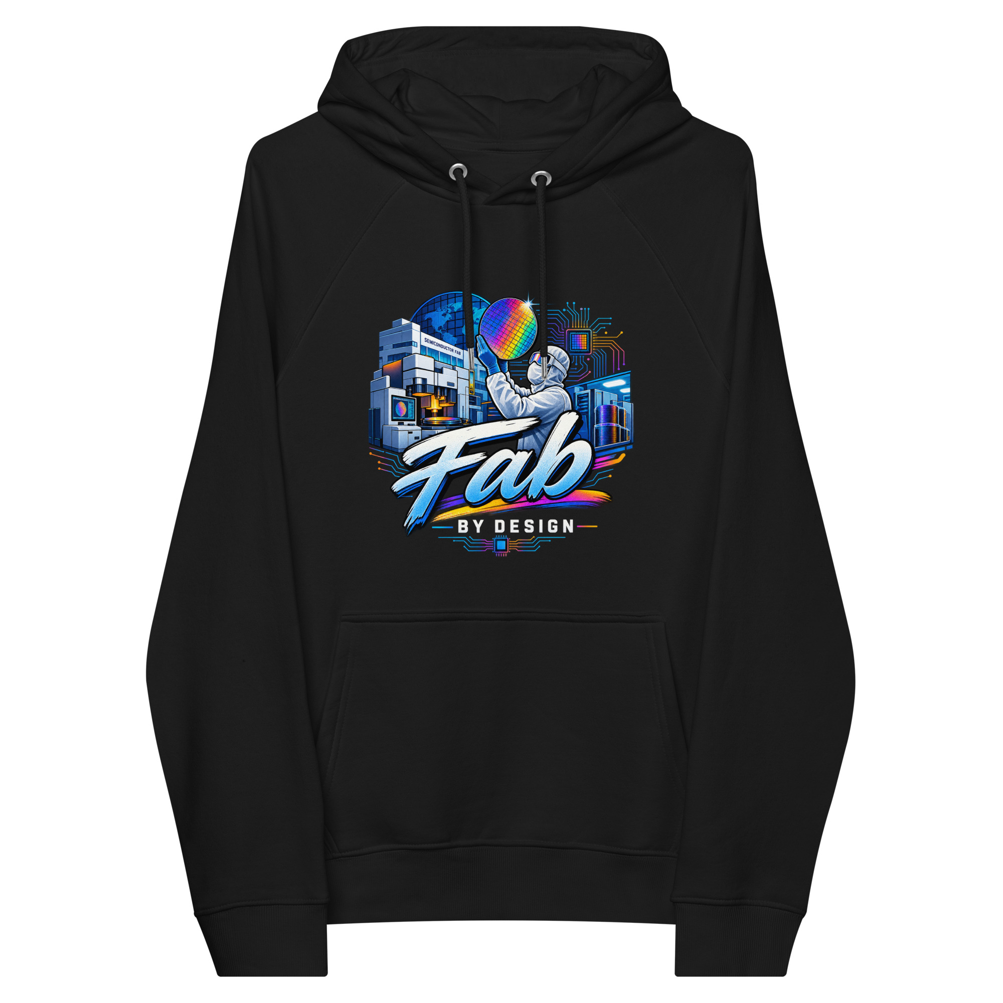 Unisex eco raglan hoodie: "Fab By Design" - Image 4