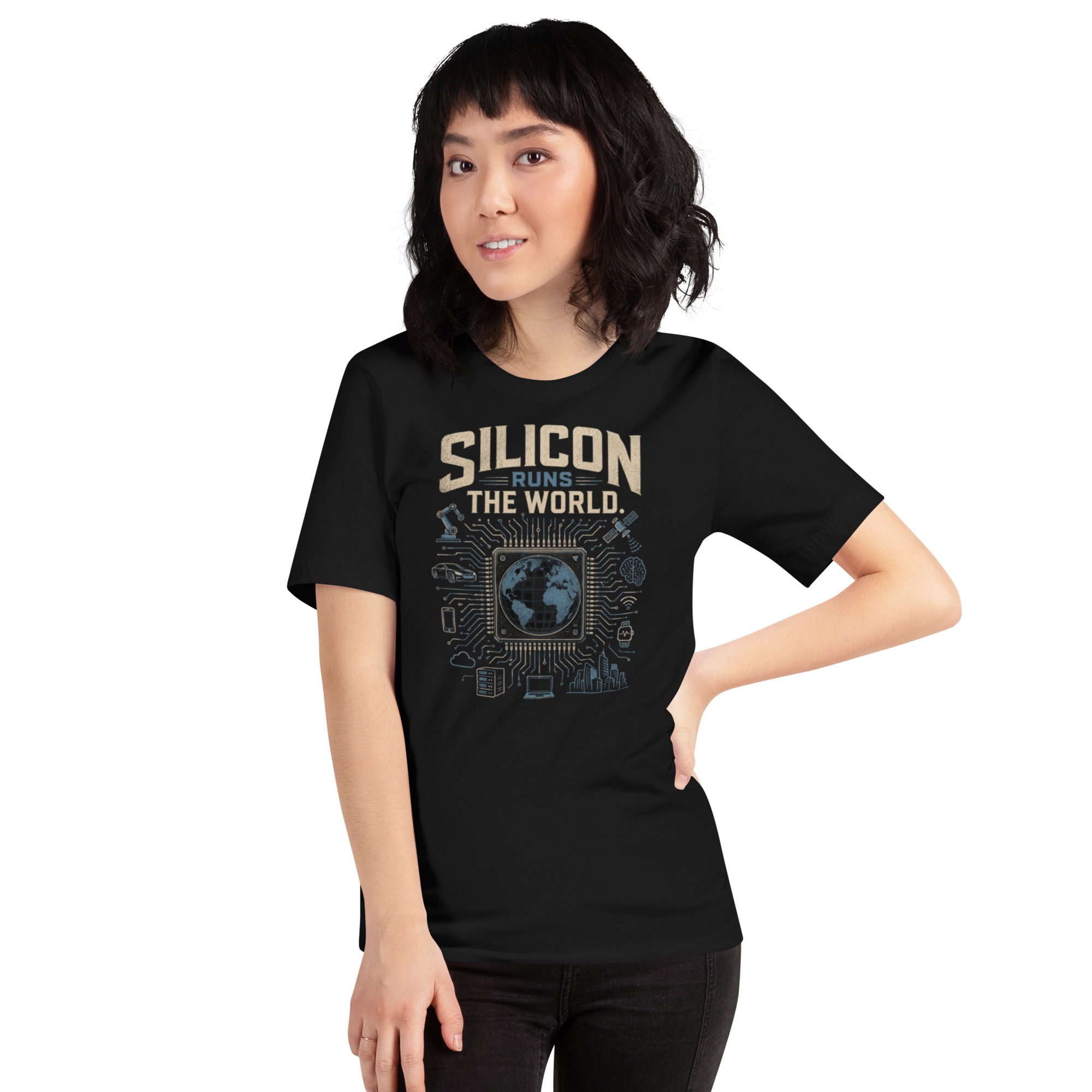 Unisex t-shirt: "Silicon Runs The World" - Image 5