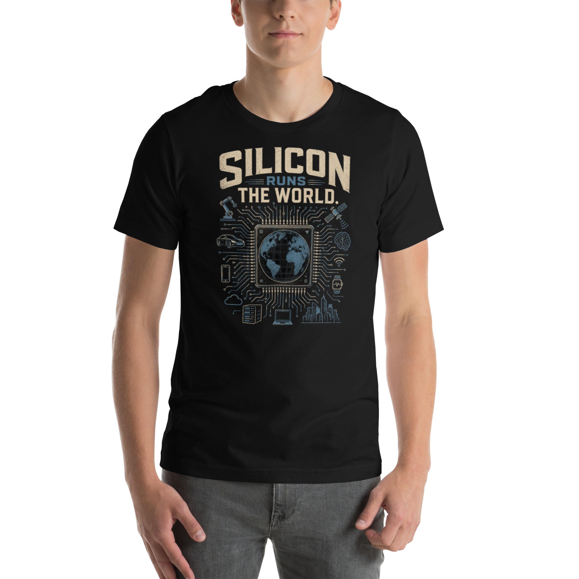 Unisex t-shirt: "Silicon Runs The World" - Image 2