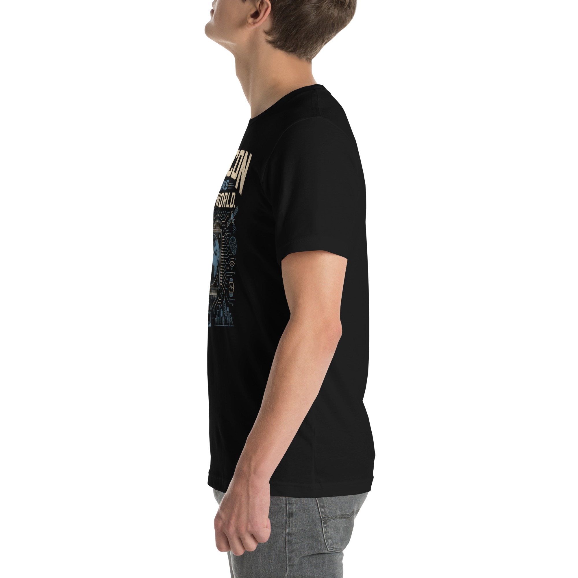 Unisex t-shirt: "Silicon Runs The World" - Image 4