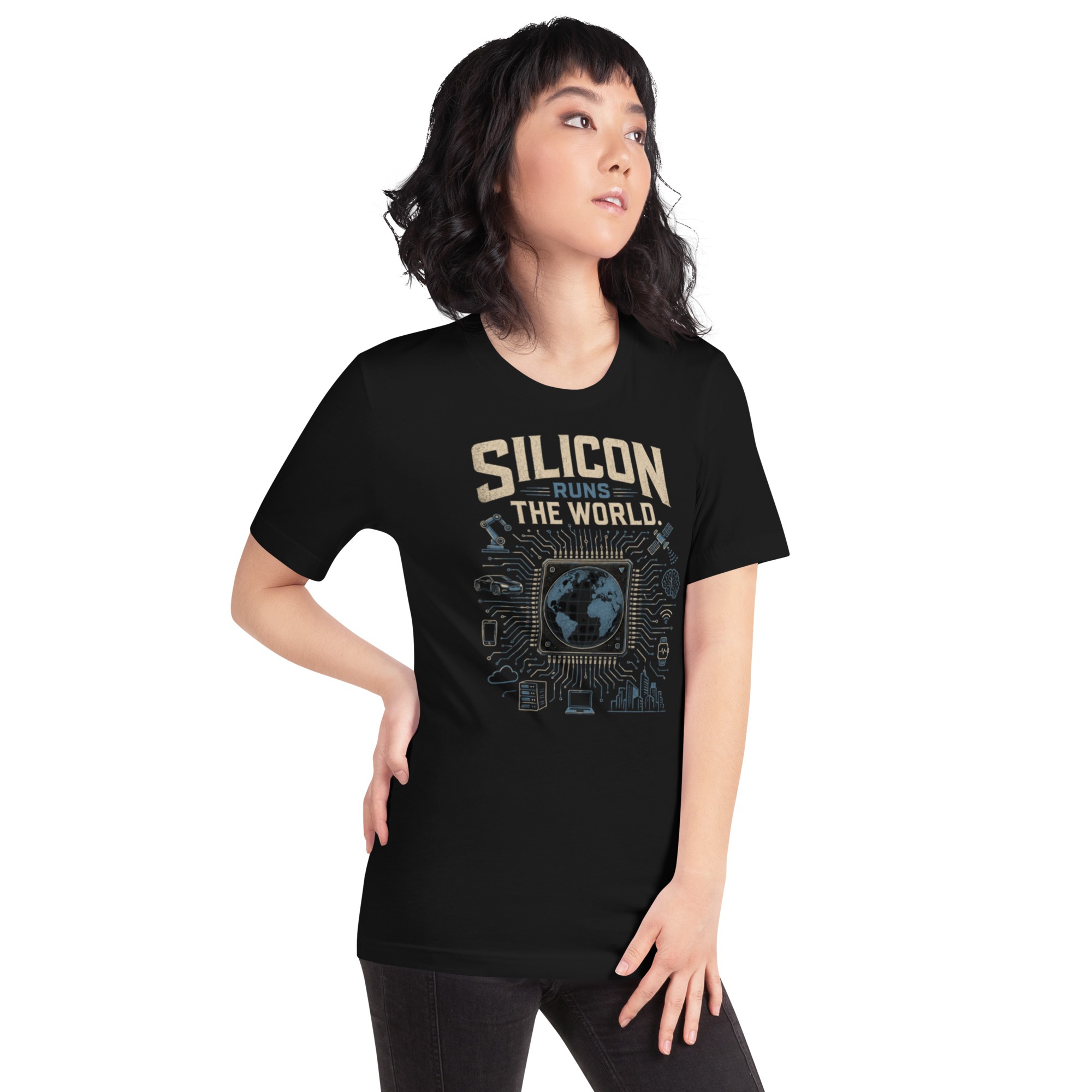 Unisex t-shirt: "Silicon Runs The World" - Image 6