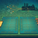 Hand-drawn illustration for a semiconductor industry article