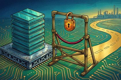 Hand-drawn illustration for a semiconductor industry article