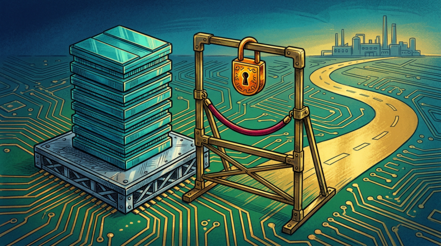 Hand-drawn illustration for a semiconductor industry article
