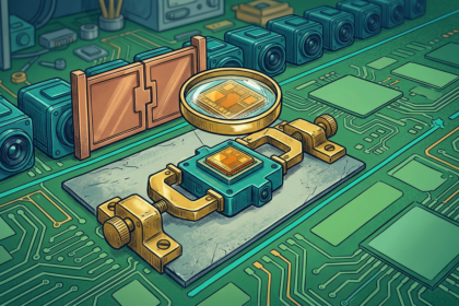 Hand-drawn illustration for a semiconductor industry article