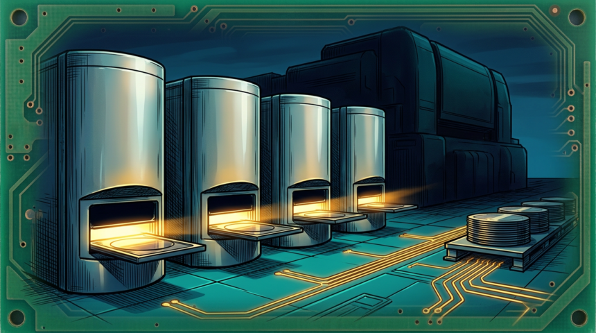 Feature illustration for: Canon plans to build more of the machines that pattern older chips