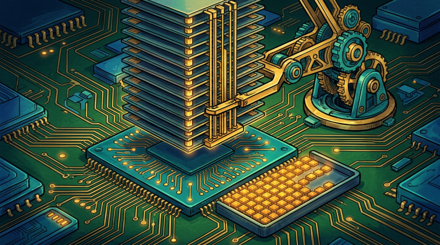 Feature illustration for: An inference chipmaker weighs trading speed for room